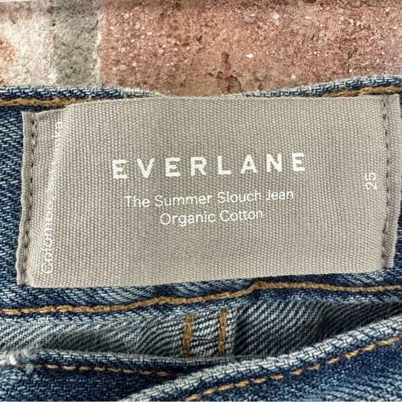 Everlane Summer Slouch Jeans Button Fly Relaxed Straight Women’s 25 Light Wash - Picture 5 of 12